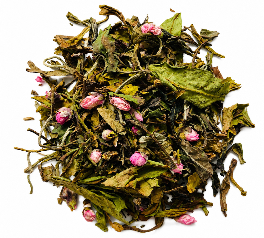 White Peach Leo Tea – biała herbata Pai Mu Tan z naturalnym aromatem brzoskwini i kwiatem brzoskwini